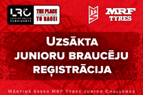 Uzsākta reģistrācija Mārtiņš Sesks MRF Tyres Junior Challenge programmai
